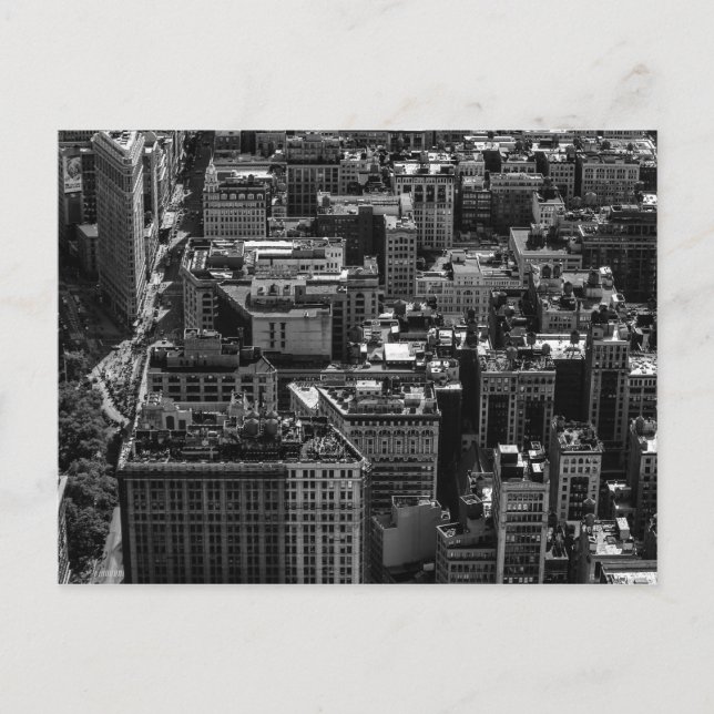 Schwarz-Weiß-Skyline-Foto in New York Postkarte (Vorderseite)