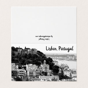 Schwarz-Weiß-Skyline von Lissabon Portugal