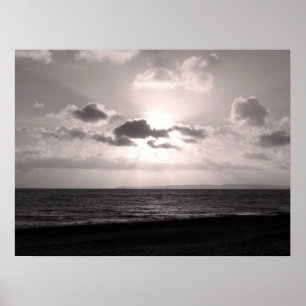 Schwarz-Weiß-Sonnenbänke Poster