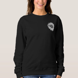 Schwarz-Weiß-Sonnenblumen-Blüten-Hoodie Sweatshirt
