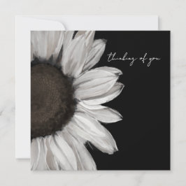 Schwarz-Weiß-Sonnenblumen-Gedenkkarte Karte