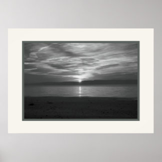 Schwarz-Weiß-Sonnenuntergang ~ Fotografieren Poster