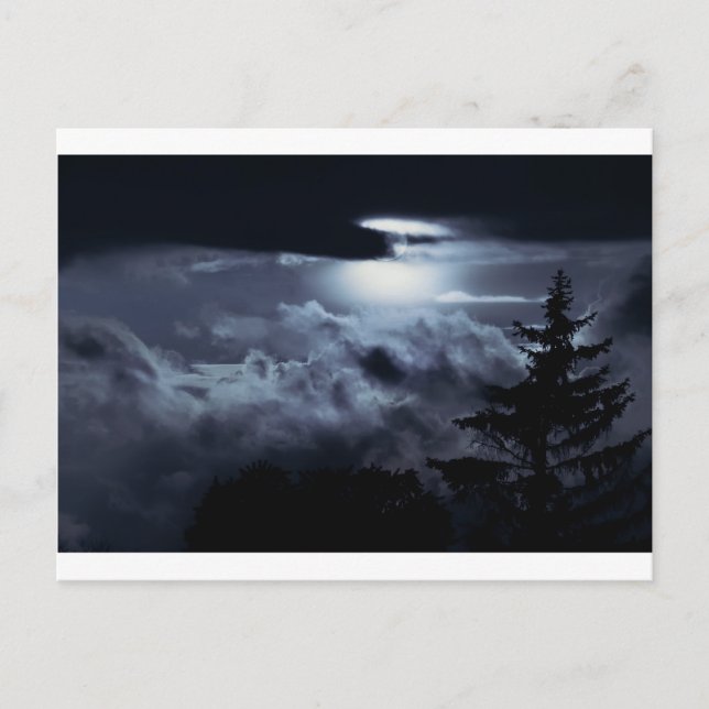 Schwarz-Weiß-Sonnenuntergang Postkarte (Vorderseite)