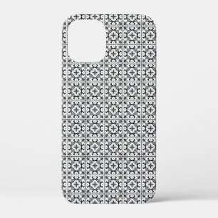 Schwarz-Weiß-Spanisch-Stilfliesen Case-Mate iPhone Hülle
