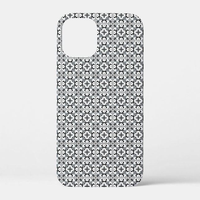 Schwarz-Weiß-Spanisch-Stilfliesen Case-Mate iPhone Hülle (Rückseite)