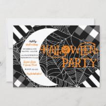 Schwarz-Weiß-Spiderweb-Patchwork-Halloween-Party