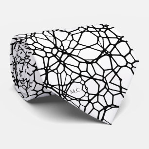 Schwarz-weiß spielerisch Quirky Geometric Monogram Krawatte