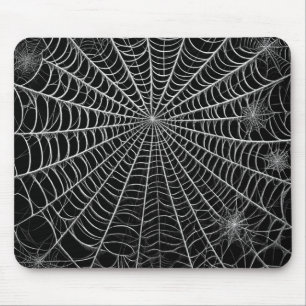 Schwarz & Weiß Spinnennetze Spinnennetz Halloween Mousepad