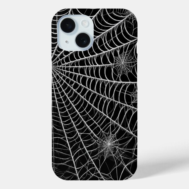 Schwarz-Weiß-Spinnennetze WebHalloween Case-Mate iPhone Hülle (Rückseite)