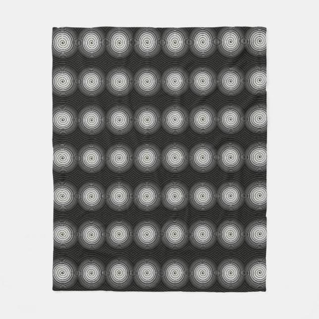 Schwarz-Weiß-Spirale Fleecedecke (Vorderseite)