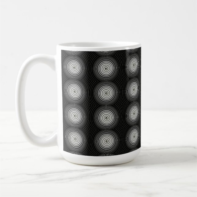 Schwarz-Weiß-Spirale Kaffeetasse (Links)