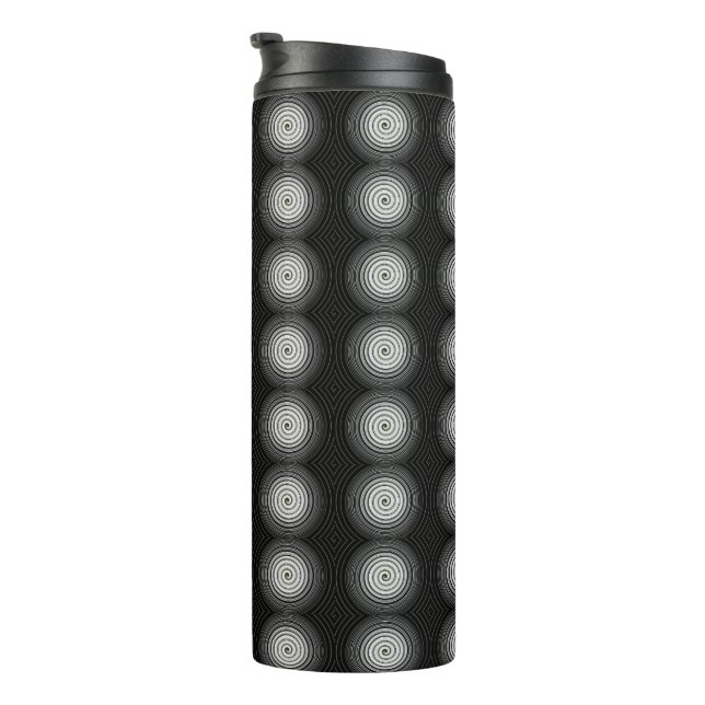 Schwarz-Weiß-Spirale Thermosbecher (Nach rechts gedreht)