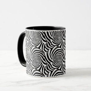 Schwarz-Weiß-Spiralen Tasse