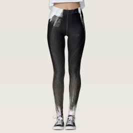 Schwarz-Weiß-Splash Abstrakten Leggings