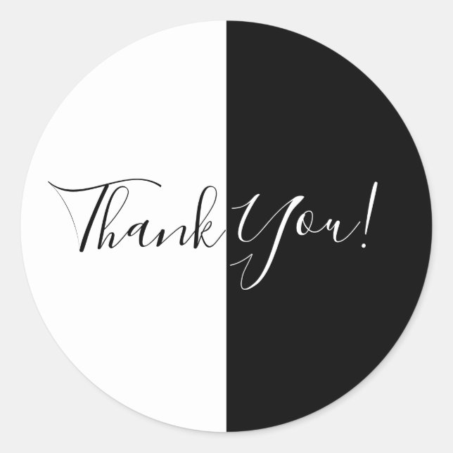 Schwarz & Weiß Split Halbpension Elegante Party Runder Aufkleber (Vorderseite)