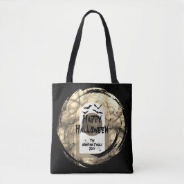 Schwarz-Weiß Spoky Bats Moon Happy Halloween Tasche