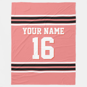 Schwarz-weiß Sports Jersey Fleecedecke