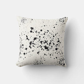 Schwarz-Weiß-Spritzer Art Throw Kissen