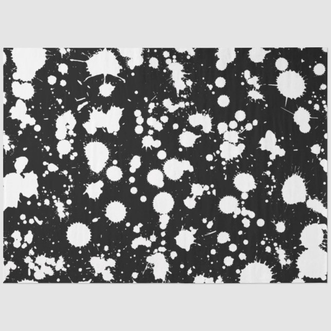 Schwarz-Weiß-Spritzer Malerische Kunst Seidenpapier (Vorderseite)