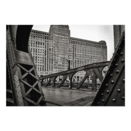 Schwarz-Weiß-Stadt Chicago City View Fotodruck