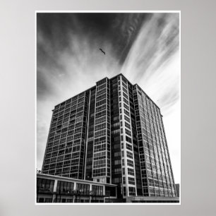 Schwarz-weiß Stadt Moderne Architektur Wandkunst Poster