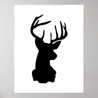 Schwarz-Weiß-Stag Poster
