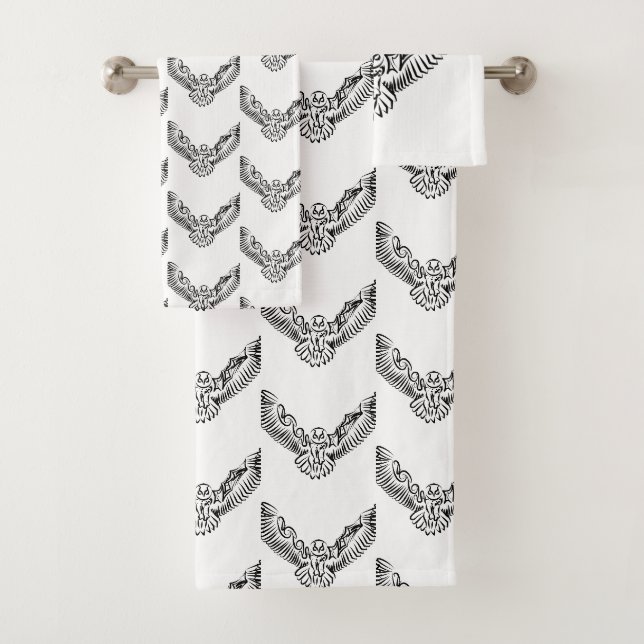 Schwarz-Weiß-Stamm-Fliegenschale Badhandtuch Set (Insitu)
