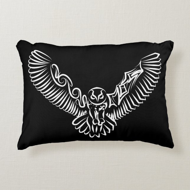 Schwarz-Weiß-Stamm-Fliegenschale Dekokissen (Vorderseite)