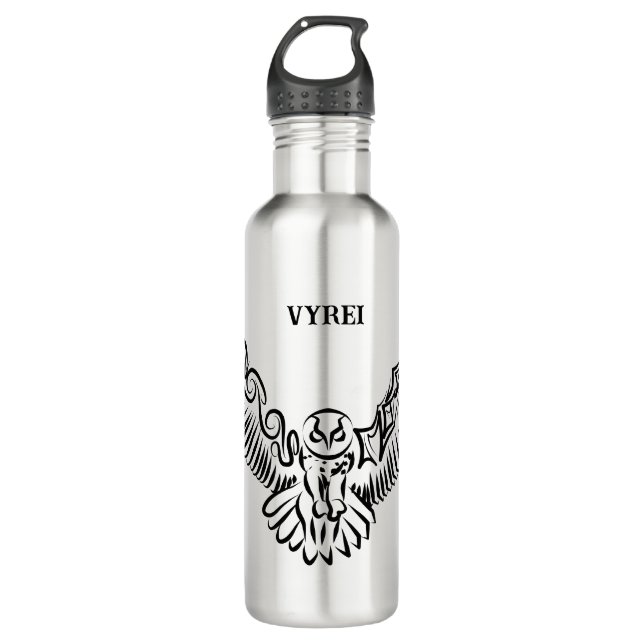 Schwarz-Weiß-Stamm-Fliegenschale Edelstahlflasche (Vorderseite)