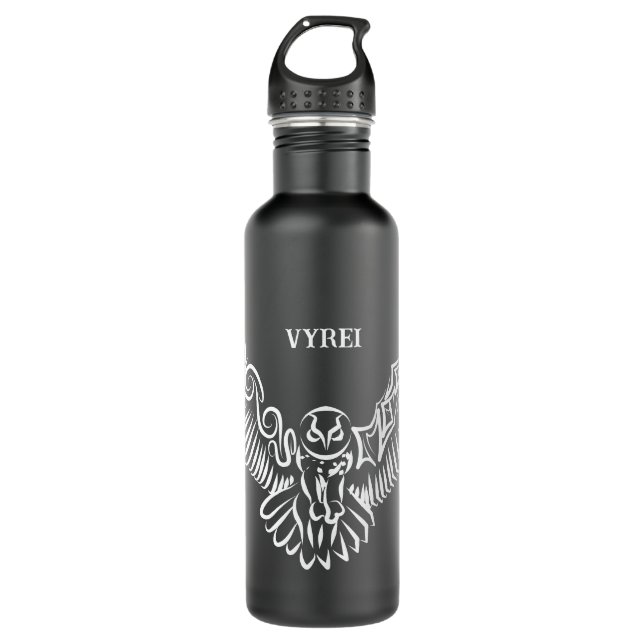 Schwarz-Weiß-Stamm-Fliegenschale Edelstahlflasche (Vorderseite)