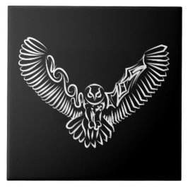 Schwarz-Weiß-Stamm-Fliegenschale Fliese