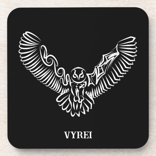 Schwarz-Weiß-Stamm-Fliegenschale Getränkeuntersetzer (Vorderseite)