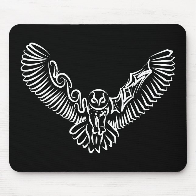 Schwarz-Weiß-Stamm-Fliegenschale Mousepad (Vorne)