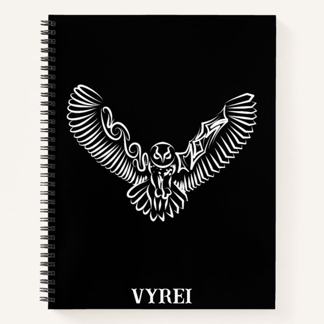Schwarz-Weiß-Stamm-Fliegenschale Notizbuch (Vorderseite)