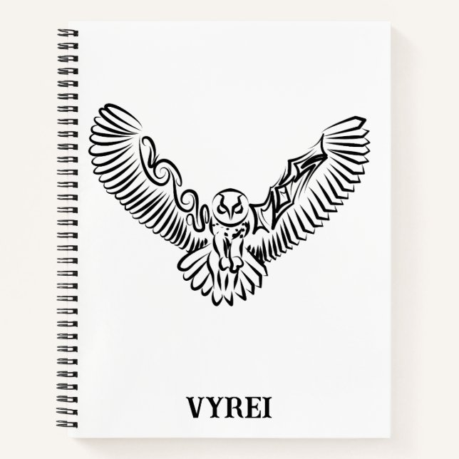 Schwarz-Weiß-Stamm-Fliegenschale Notizbuch (Vorderseite)