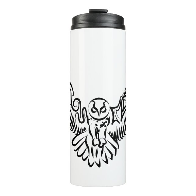 Schwarz-Weiß-Stamm-Fliegenschale Thermosbecher (Vorderseite)