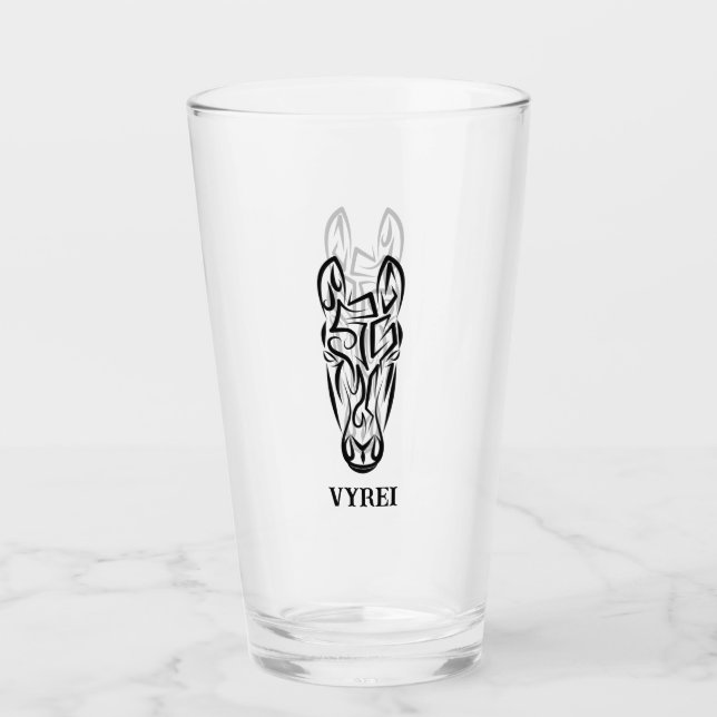 Schwarz-Weiß-Stamm Glas (Vorderseite)