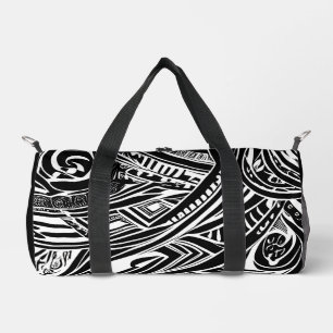 Schwarz-Weiß-Stämme Abstrakt Duffle Bag