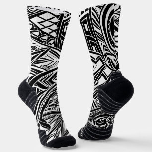 Schwarz-Weiß-Stämme Abstrakt Socken