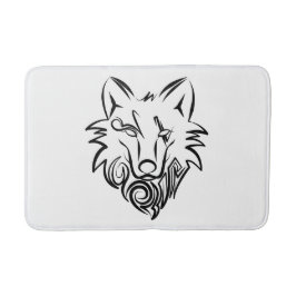 Schwarz-Weiß-Stammes-Wolf Badematte