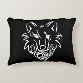 Schwarz-Weiß-Stammes-Wolf Dekokissen