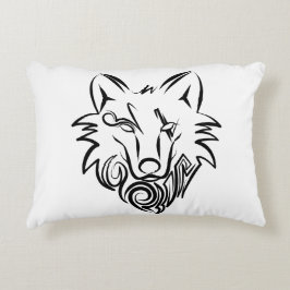 Schwarz-Weiß-Stammes-Wolf Dekokissen