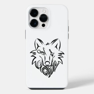 Schwarz-Weiß-Stammes-Wolf iPhone 14 Pro Max Hülle