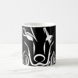 Schwarz-Weiß-Stammes-Wolf Kaffeetasse