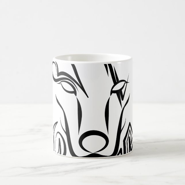 Schwarz-Weiß-Stammes-Wolf Kaffeetasse (Mittel)