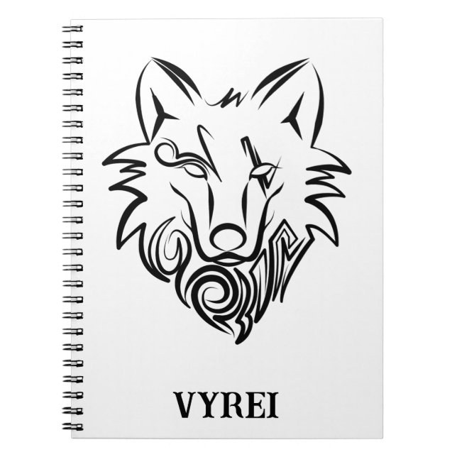 Schwarz-Weiß-Stammes-Wolf Notizblock (Vorderseite)