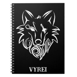 Schwarz-Weiß-Stammes-Wolf Notizblock