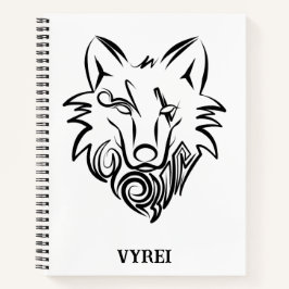 Schwarz-Weiß-Stammes-Wolf Notizbuch