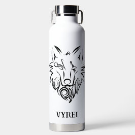 Schwarz-Weiß-Stammes-Wolf Trinkflasche