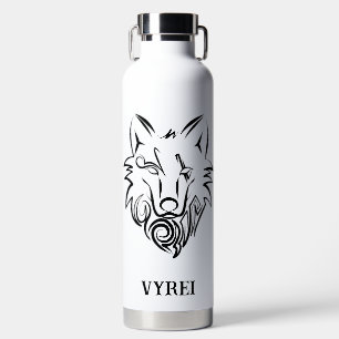 Schwarz-Weiß-Stammes-Wolf Trinkflasche